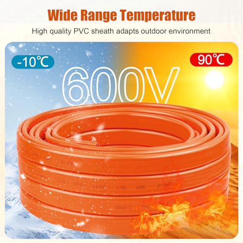 Image of 10 /3 Wire with Ground - 25FT 10 Gauge NM-B Non-Metallic Sheathed Cable 100% Pure Copper 10 AWG 3 Conductor Residential Indoor Wire for Outlets, Switches, Other Loads and Lighting Wiring Projects etc.
