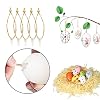 LessMo Easter Egg Decorating Kit, 36Pcs White Plastic Eggs with Dye Kit, Easter Tree Ornaments, Stickers for Kids, Hanging Plastic Eggs with Rope for Easter Decoration, Easter Egg Hunts