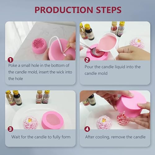 Stampo per candele in silicone, 3D, fai da te, in