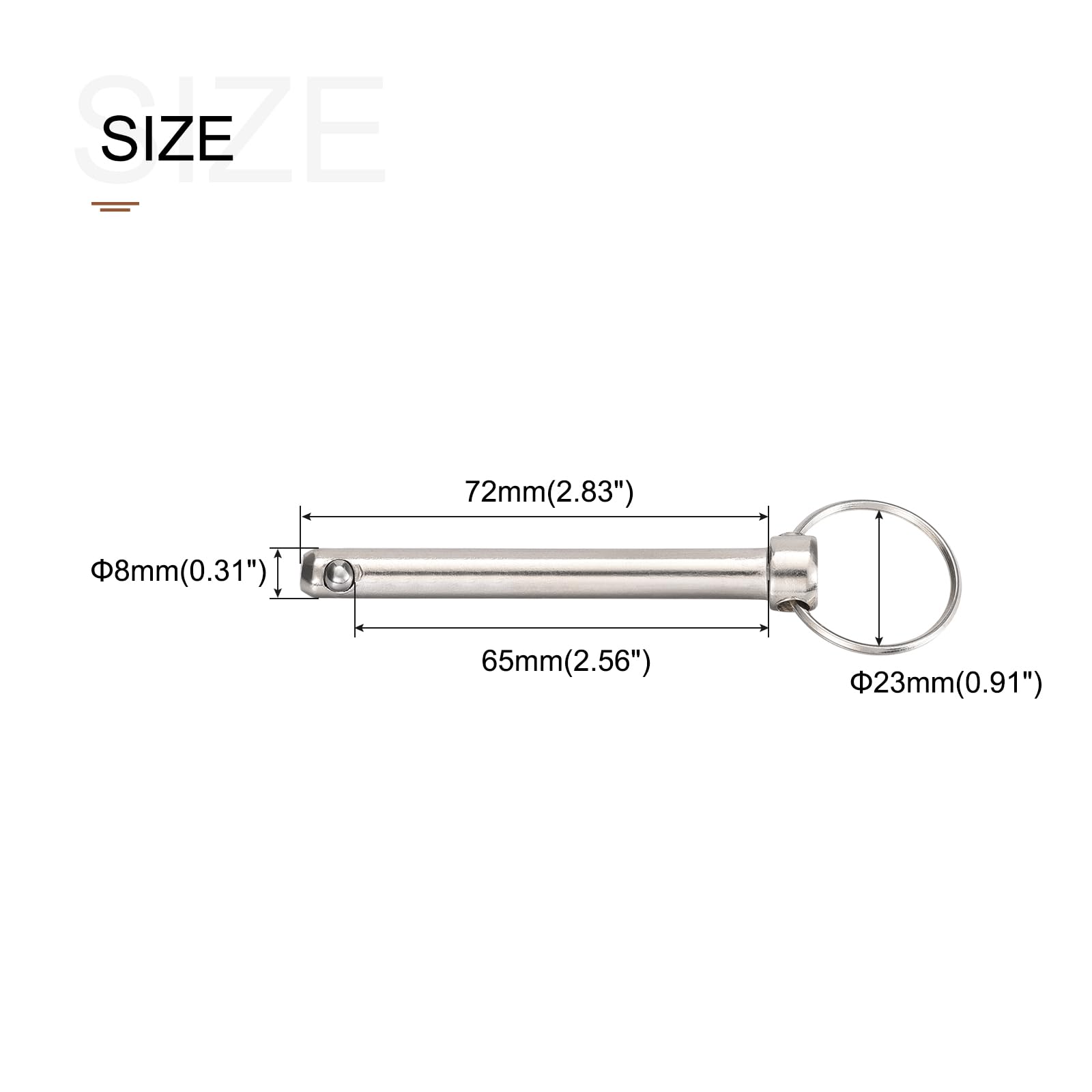 METALLIXITY 4Stk Schnell Freigabe Pins 8mmx72mm Ziehen Pin für Schiffbau | Kohlenstoff Stahl, Schiffsausrüstungen, Boot Oben