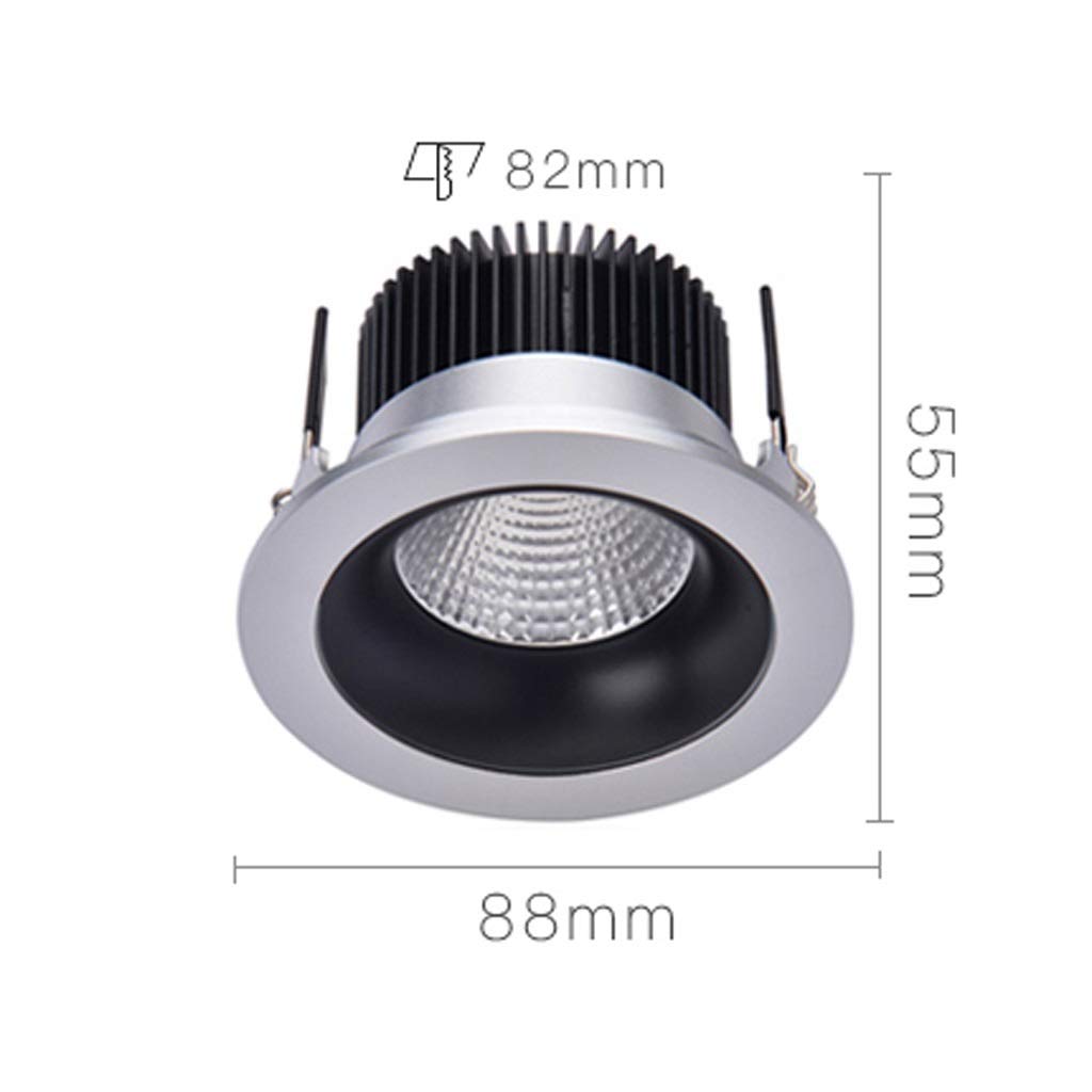 Anti-Grare Spotlights LED Embedded Black Sufit Wall Wall Downlight Downlight Home Aisle(Nero,Warm light)