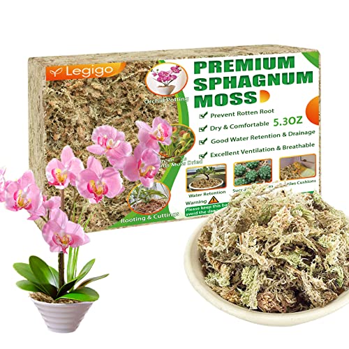 Legigo 5.3oz Premium Sphagnum Moss Potting Mix- Natural Succulent Carnivorous Plants Moss Dried...