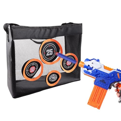 DEWEL Foam Blasters Portable Practice Target Bag Storage Carry Target, for N-strike Elite/Mega/Rival Series Blasters Toy Gun, Mesh storage target bag ZhiDan