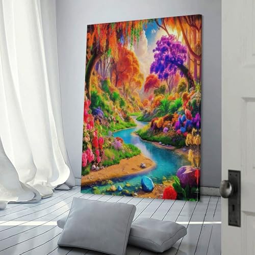 Paysage fantaisie décoration murale idéale pour réveiller un mur blanc 40x60cm