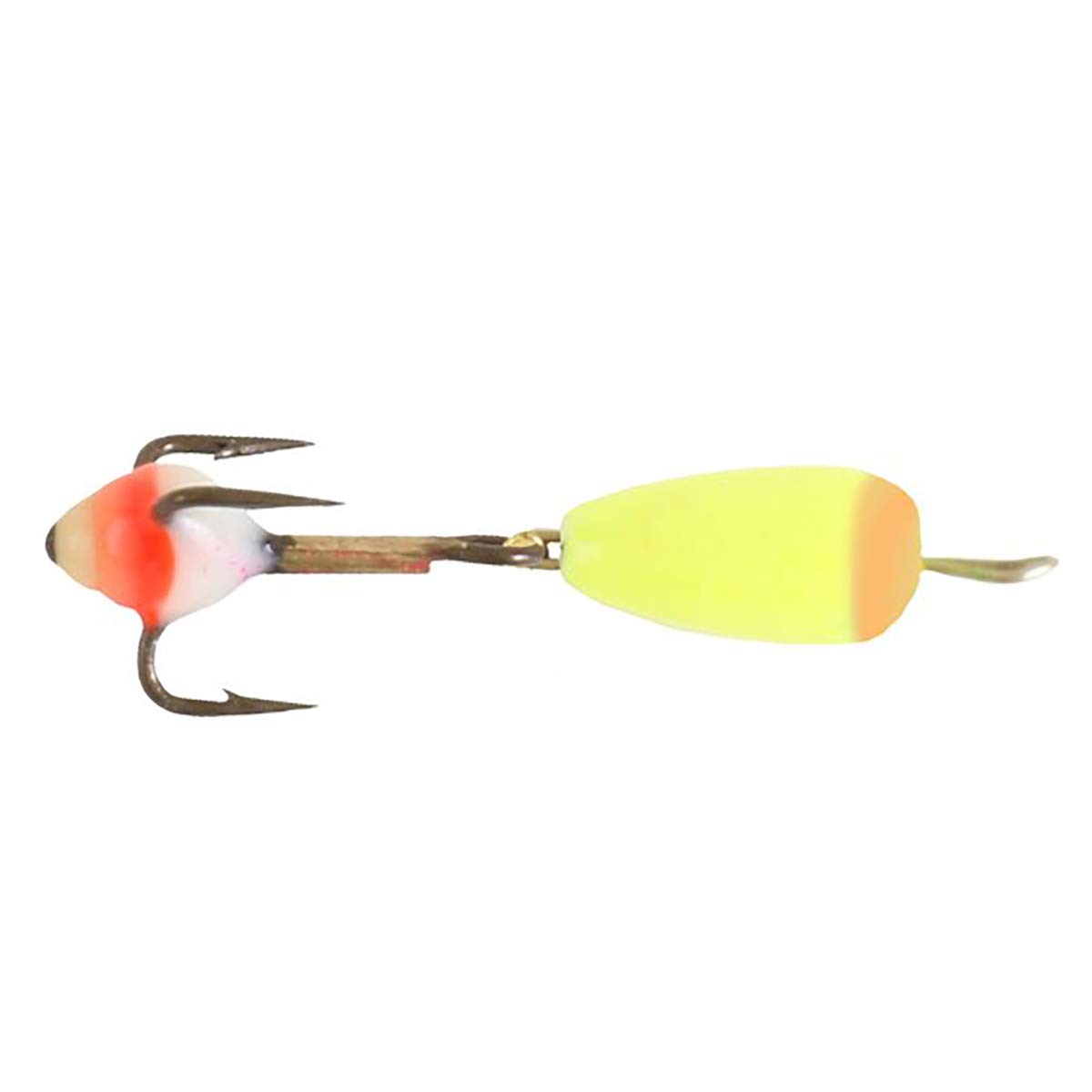 Clam Corporation 10932 Drop Spoon, Size 16 1/32oz, Chartreuse/Orange Glow