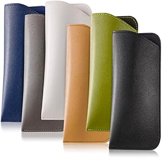 Yorgewd 6 PCS Soft Glasses Case, Leather Sunglasses Case Eyeglasses Case Spectacle Pouch Reading Glasses Bag for Women Men Kids