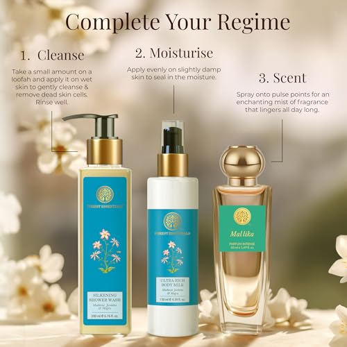 Image of Forest Essentials Intense Perfume Mallika, Long Lasting Natural Luxury Liquid Perfume For Unisex, 10ml - Floral & Jasmine (Pack of 2)