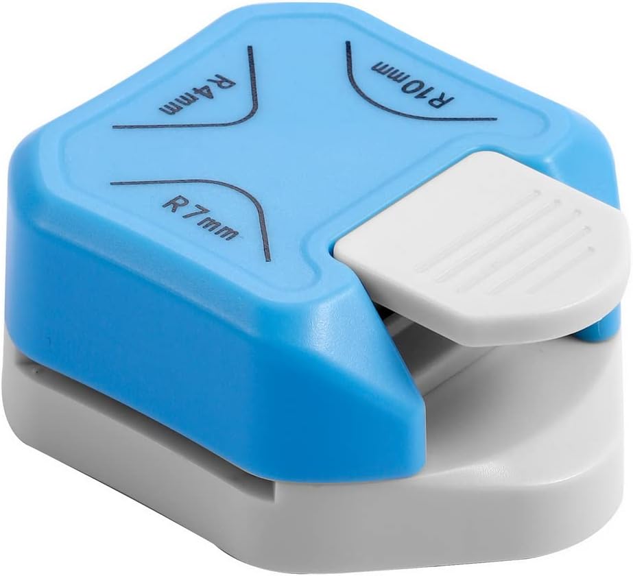 FUYOAL Corner Rounder Punch, 3 in 1 Corner Cutter Corner Paper Punch Card Making, Scrapbooking, Paper Craft (4mm, 7mm,10mm, Blue)