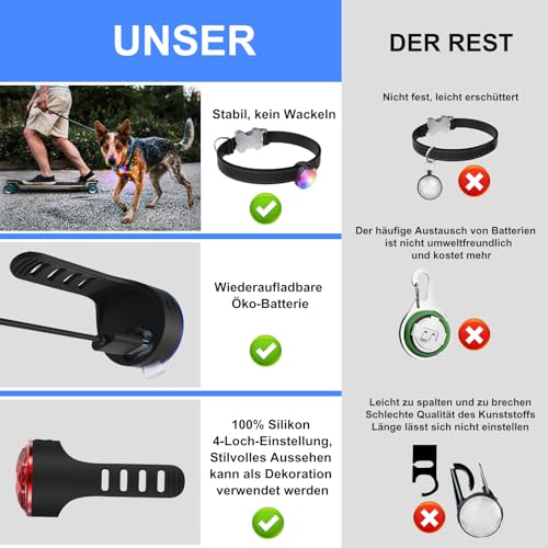 UMIONE PET LIGHT: Wasserdichtes Hundelicht, langlebig und ideal für Nachtspaziergänge (Blau, 1 Stück)