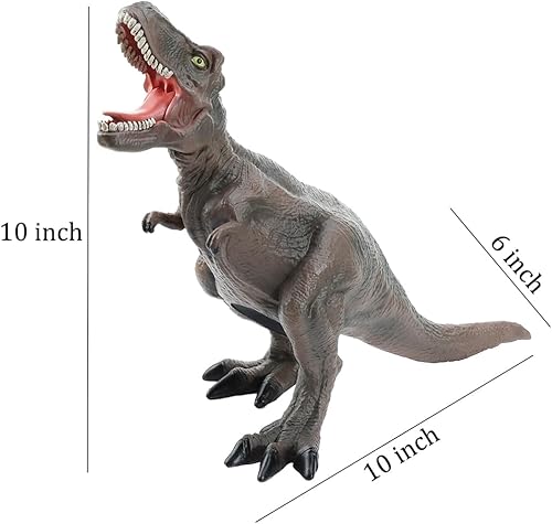 Miniatura 7 de Alcancía T-Rex de dinosaurio marrón resina, regalo de cumpleaños para niños.