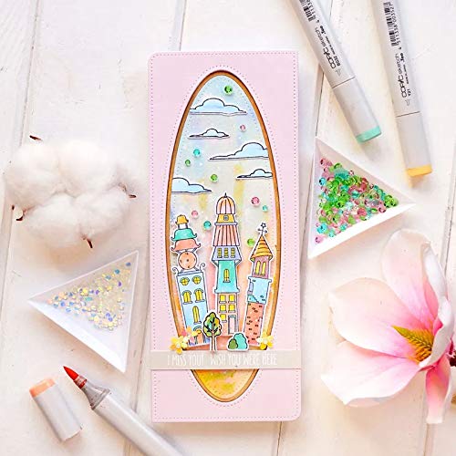 Slimline Scalloped Oval Metal Cutting Dies - Carbon Steel Craft Stencils For Scrapbooking