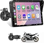 Wonsidary Senza Fili Schermo Carplay Per Moto,Navigatore Moto da 7 Pollici per CarPlay e Android Auto,Navigatore GPS Impermeabile IP67 con Sensore di Luce,Doppio Bluetooth,Siri/Assistente G00gle,EQ