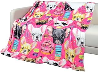 Queenshin Light Yellow Fox Mushroom Double Bed Blanket 150 * 200 CM, 270 GSM Cozy Fluffy Flannel Throws for Couch Sofa