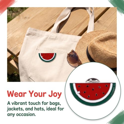 Image of Watermelon Brooch Pin Palestine, 2pcs Watermelon Enamel Pin Palestine Brooch Pin Hawaiian Fruit Shaped Brooches Watermelon Badge Breastpin Jewelry for Summer Luau