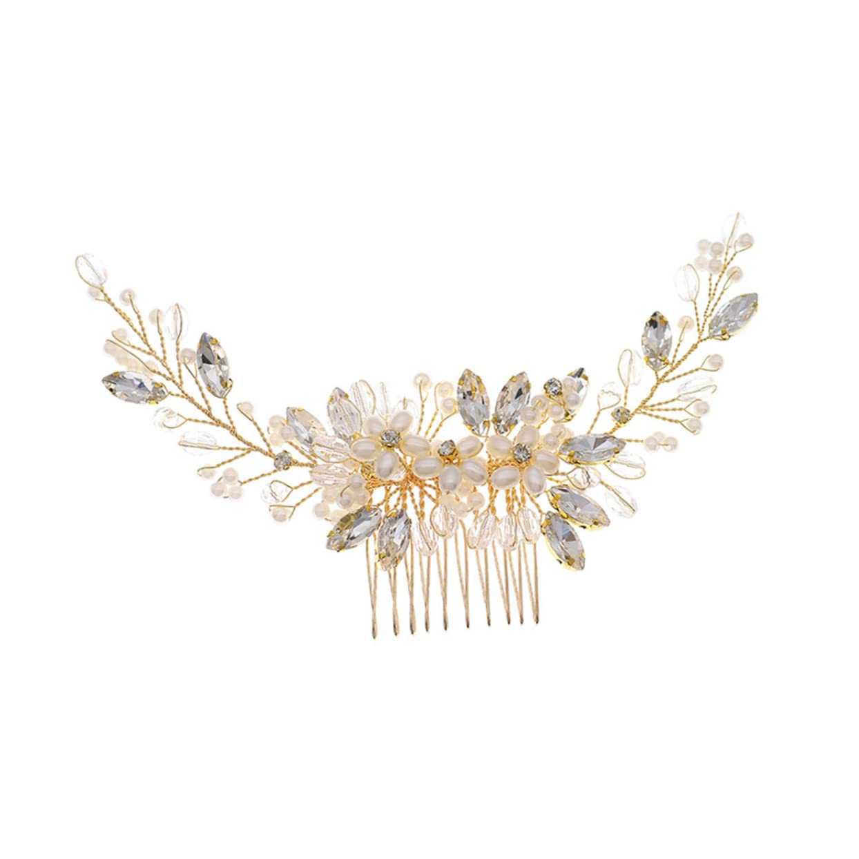 Angoily Luxury Pearl Hair Comb Wedding Hair Accessory Bridal Headdress Ideal Bride