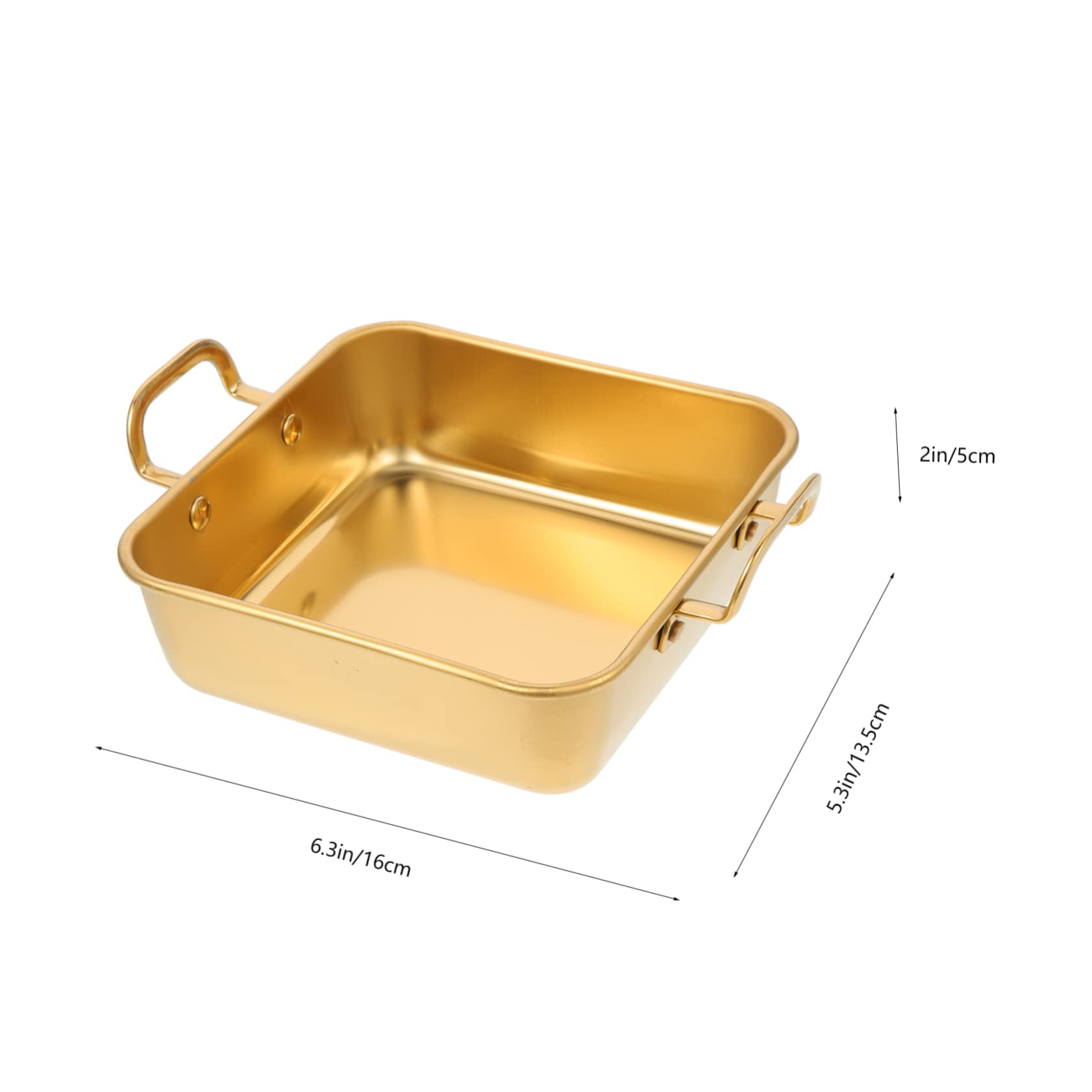 KICHOUSE Diy Cake Tray Double Handles Nonstick Stainless Steel Baking Pan 15cm Snack Pan for Parties