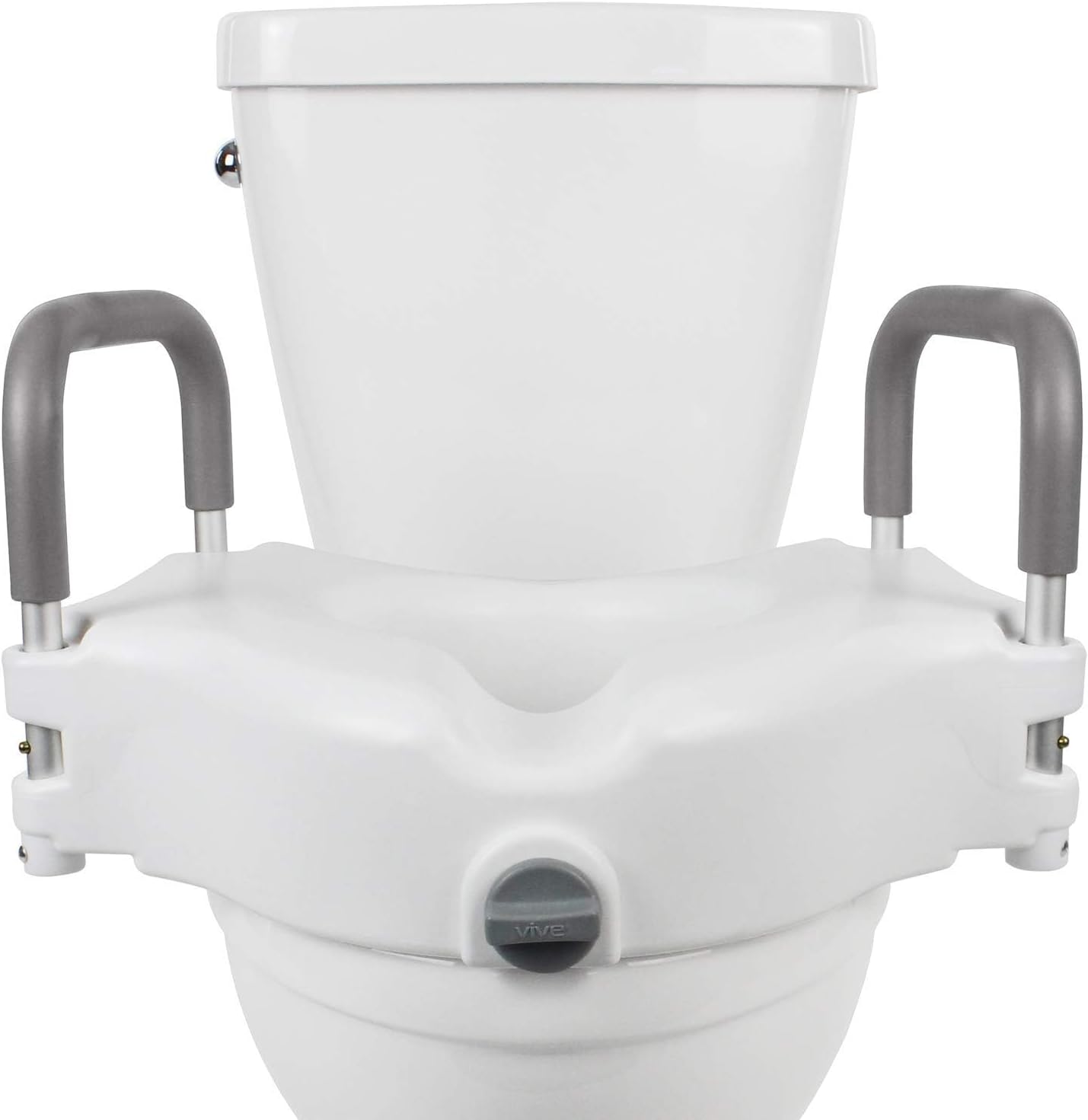 Vive Raised Toilet Seat 5" Portable Elevated Riser With Padded Handles Elongated And Standard Fit Commode Lifter Bathroom Safety Extender Assists Disabled Elderly Seniors Handicapped Basic