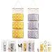2 Pcs Organizador Armario Colgante, Organizador Puerta Armario, Organizador Baño Colgar, Organizador Colgante con 3 Bolsillos Adecuados para Dormitorio, Baño, Cocina.(Amarillo, Gris)