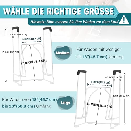 Glosaie Große Anziehhilfe für Kompressionsstrümpfe, Sockenanziehhilfe für große Waden 18\(46 cm)–20\(50 cm) Umfang Weiß, Sock Aid Tool