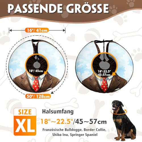 SuplutuX Aufblasbare Halskrause für Hunde & Katzen - Weicher Leckschutz-Kragen mit verstellbarem Kordelzug, Ideal nach Operationen oder bei Wunden, Sicht bleibt frei, XL