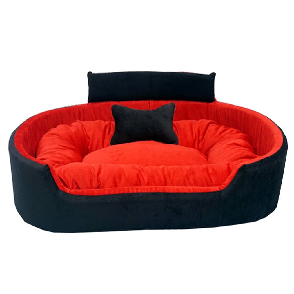 Trendy Smile Pet Bed For Dogs & Cats, Oval Shape, Memory Foam With Coller Haddi (Large, Black & Red) (B0D47X56FK) Amazon Price History, Amazon Price Tracker