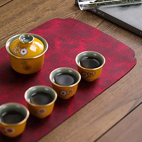 Chemin de table en cuir lavable pour protéger et décorer sans tache - 4
