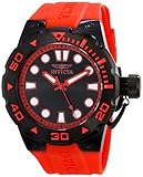 Invicta Men's 16139 Pro Diver Black Ion-Plated Watch with Red Band