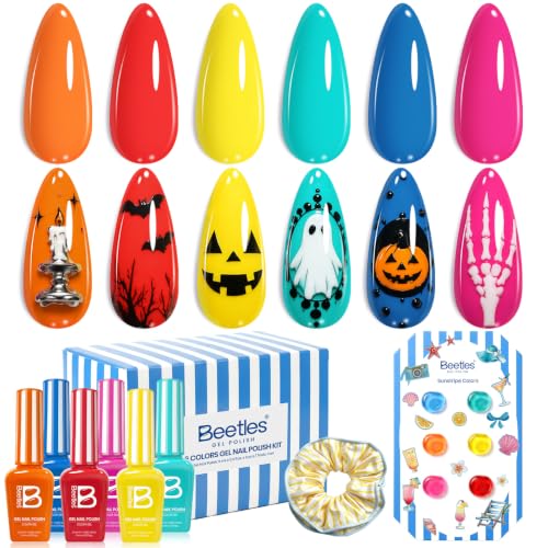 Beetles Halloween Gel Nail Polish Set - Sunstripe, Fall Gel Nail Polish Set