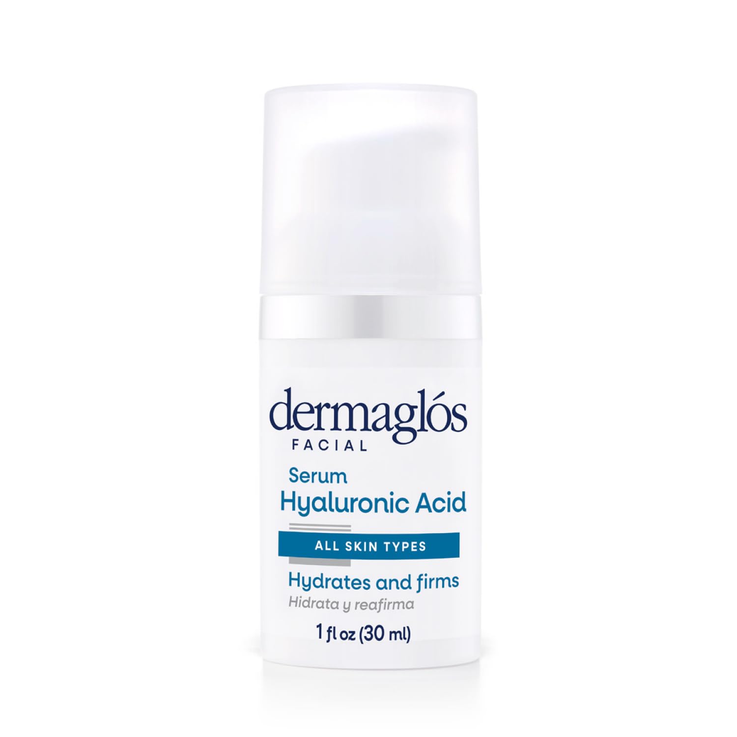 DERMAGLÓS Hyaluronic Acid Serum For Face | For All Skin Types Even Sensitive | Hydrates And Reduces Expression Lines | With Provitamin B5 And Glycerin | Firms, Tones, and Boosts Elasticity | 1 Fl Oz