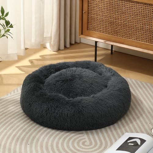 Vadjmnxcva Cat Bed, Plush Donut Dog Bed - Image 2