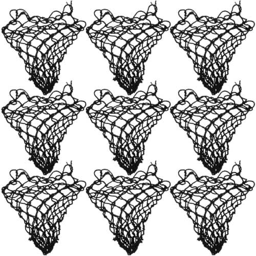 Mesa de billar y accesorios: 12 bolsillos de red de algodón negro para almacenar bolas de billar