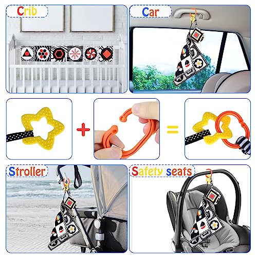 Image of SAMMAS 3 Pcs Black and White High Contrast Baby Toys 0-6 Months for Newborn, Babies Sensory Soft Book for Early Education, Infant Tummy Time Cloth Book, Montessori Toys for Babies