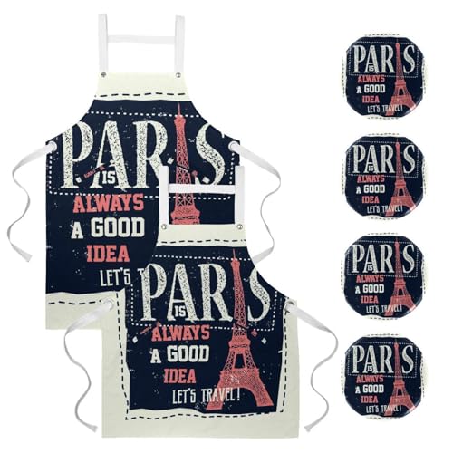 Tablier de serveuse Paris multicolore haut de gamme pour bar et restaurant