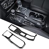 YOCTM 四輪駆動のギヤレバーパネル装飾フレーム ジープ ラングラー（Jeep Wrangler）JL 2018 2019 2020 2021 2022 ギアシフトパネルカバー 内装 カスタム パーツ カーボン調