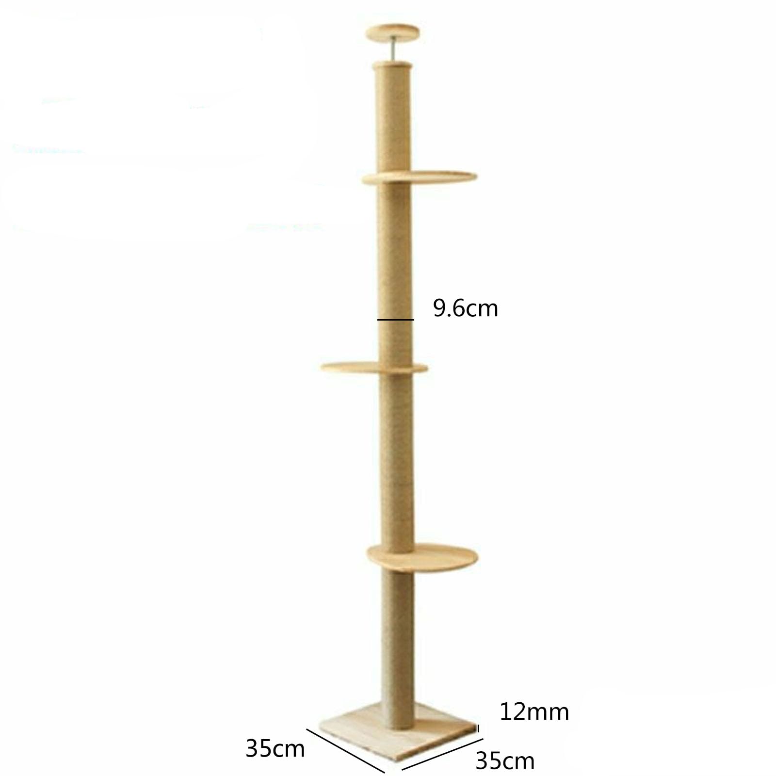 Tiragraffi A Soffitto Per Gatti - Alto 240-280cm Con Corda Di Sisal, Amaca E Piattaforme - Risparmio Spazio - Foto 9