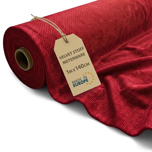 Tissu au metre Velours 1 M x 140 cm - Tissu pour couture decoration et loisirs creatifs Ideal pour vetements ameublement accessoires et projets de couture DIY...