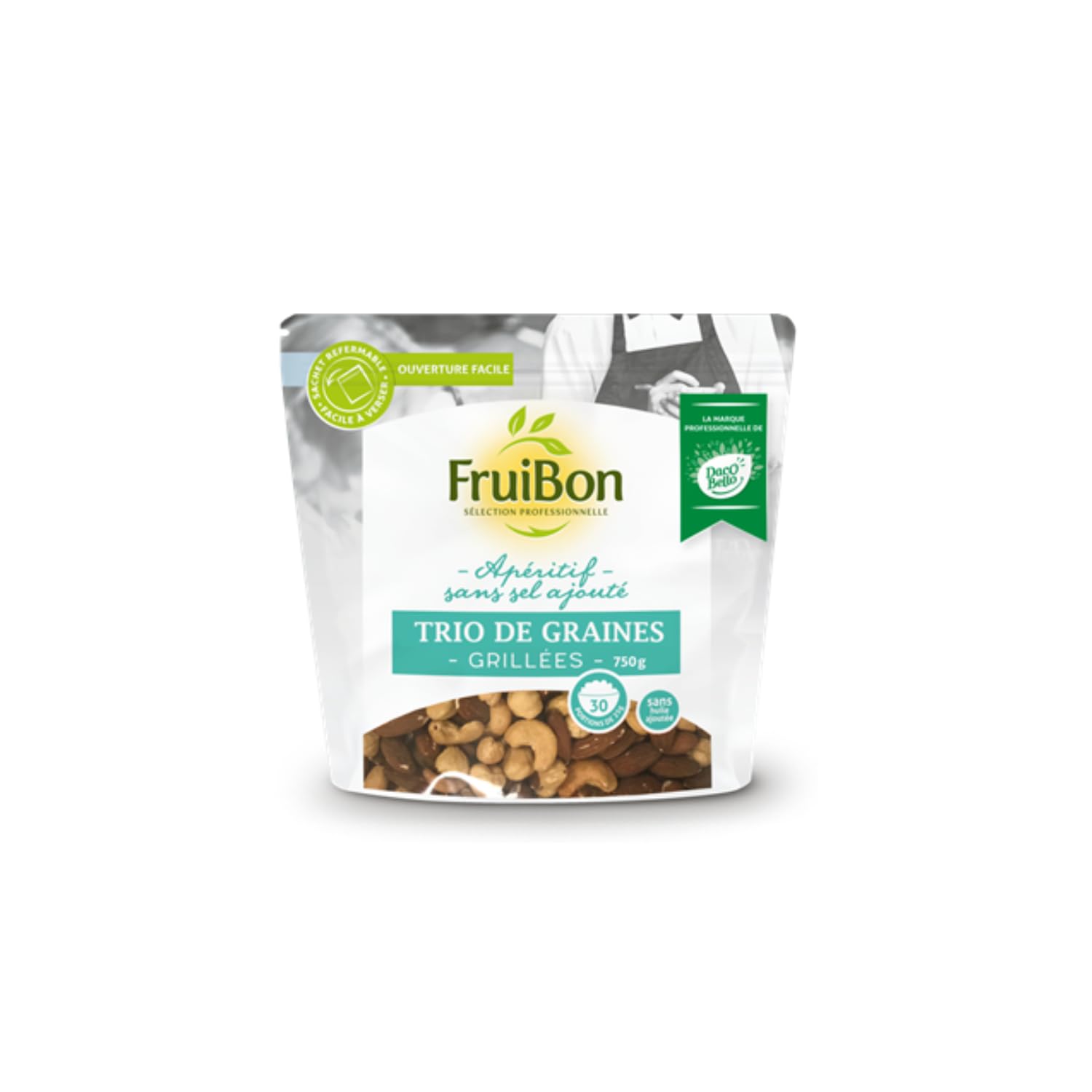 FRUIBON Trio di semi tostati 750 g – Miscela croccante di semi tostati per aperitivi, spuntini salutari e pause golose