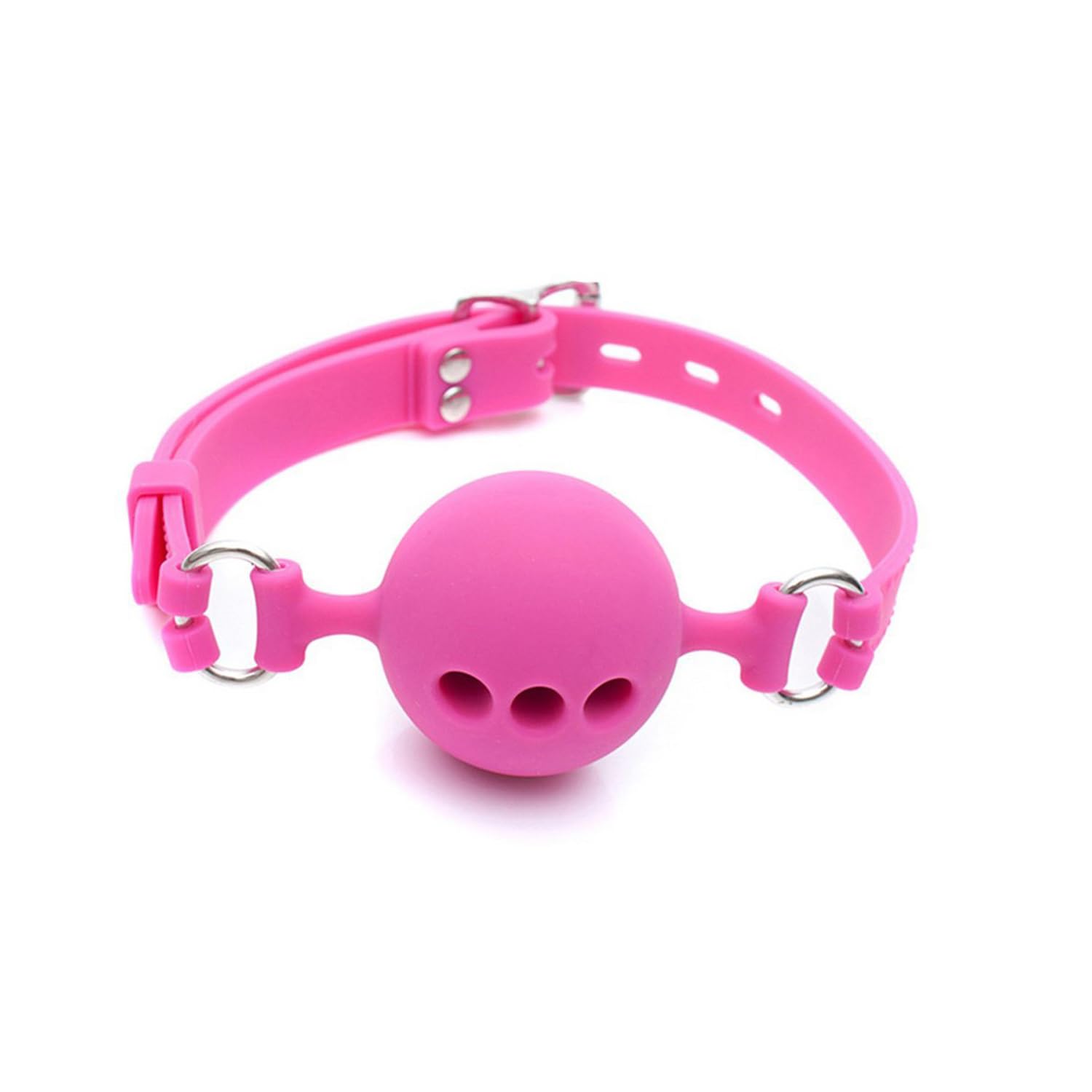 Silicone Breathable Ball Gag for Adult Bondage Restraints Sex Play (Pink, 1.7in Ball)