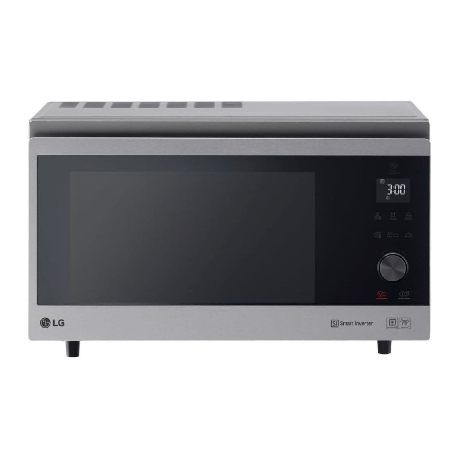 LG Electronics MJ 3965 ACS Mikrowelle / 54.4 cm/Garprogramme mit Gewichtsautomatik/schwarz mit Edelstahl-Akzente