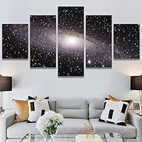 SIGNWIN 5 Panel Canvas Wall Art Aerial Astronomy & Space Dramatic Global Green Photography Realism Stars Ultra for Home Decorations Ready to Hang - 60