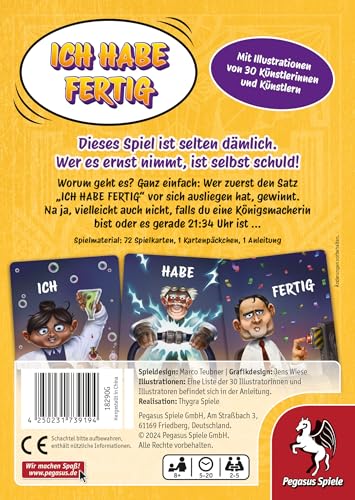 Pegasus Spiele Ich Habe fertig, Schwarz