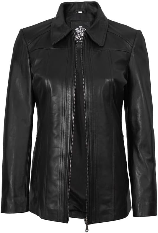 Blingsoul Leather Car Coats for Womens - Black Brown Real Long Leather Jacket Women - Image 2