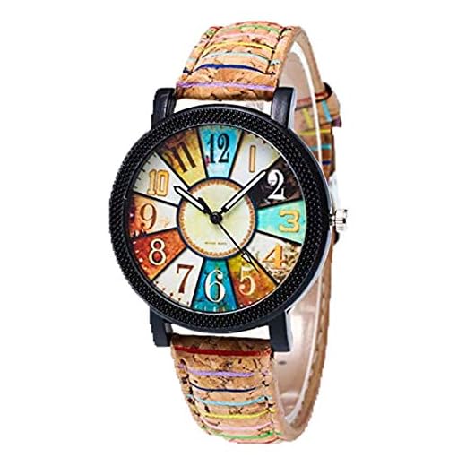 Relojes Pulsera Mujer,KanLin1986 Harajuku graffiti patrón de cuero cinturón análogo cuarzo relojes Para Mujeres