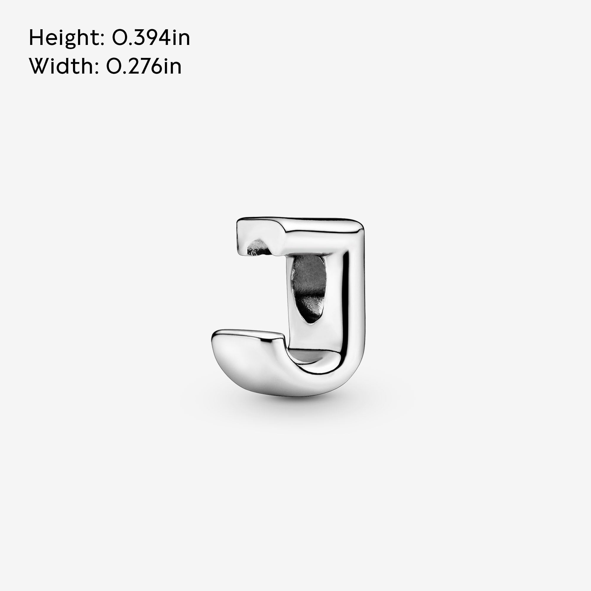 PANDORA Moments Buchstabe J - wendbares Alphabet-Charm aus Sterling-Silber mit geprägten Herzen und Perlen an der Rückseite - kompatibel mit Armbändern Moments Kollektion