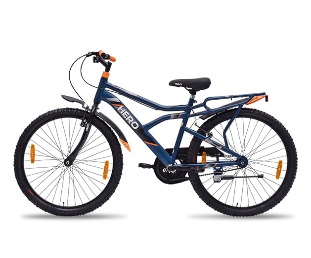 Image of Hero Cycles Typhoon 26T IBC City Bike (Rigid Fork,Single Speed) 17Inches (Unisex) Blue