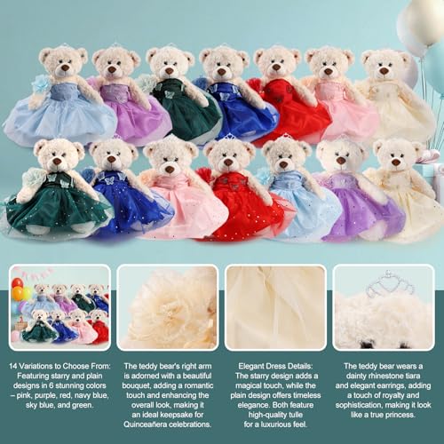 Muñeca Quinceanera Teddy Bear con Vestido, Decoración 15 Años miniatura 3
