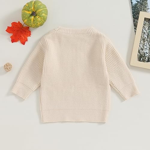 Kuriozud Toddler Baby Boy Girl Sweater Checkerboard Knit Crewneck Sweatshirt Soft Warm Fall Winter Clothes3
