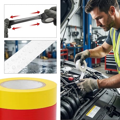Image of QILIMA Electrical Tape Colors 10 Pack 3 /4-Inch by 60 Feet,Lead-Free Flame Retardant Electrical Tape, Adhesive for General Home Vehicle Auto Car Power Circuit Wiring Multicolor(130mic)