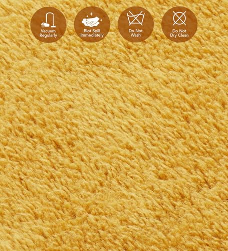 Image of Obsessions Large Indoor Polyester Carpet with Solid Pattern Felt Backing, Ideal for Bedroom & Living Room 160x230cm, Camel