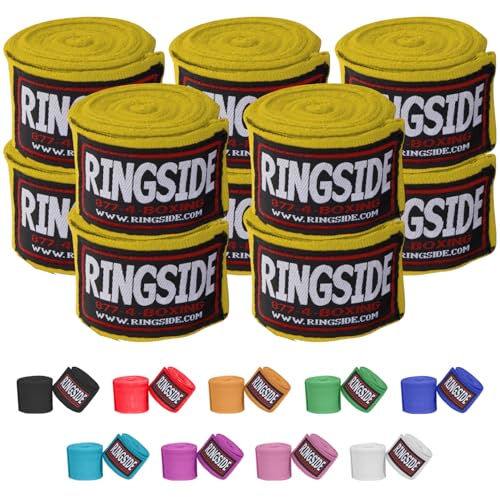 Ringside Mexican Style Boxing Hand Wraps (5 Pairs Pack), Gold , 180
